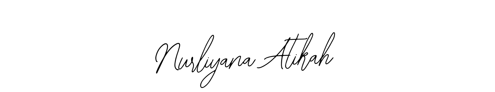 The best way (Bearetta-2O07w) to make a short signature is to pick only two or three words in your name. The name Nurliyana Atikah include a total of six letters. For converting this name. Nurliyana Atikah signature style 12 images and pictures png