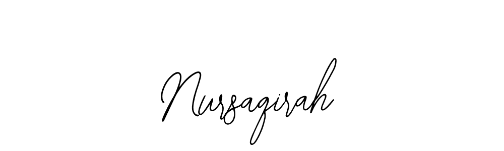 Also You can easily find your signature by using the search form. We will create Nursaqirah name handwritten signature images for you free of cost using Bearetta-2O07w sign style. Nursaqirah signature style 12 images and pictures png