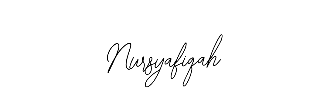 You should practise on your own different ways (Bearetta-2O07w) to write your name (Nursyafiqah) in signature. don't let someone else do it for you. Nursyafiqah signature style 12 images and pictures png