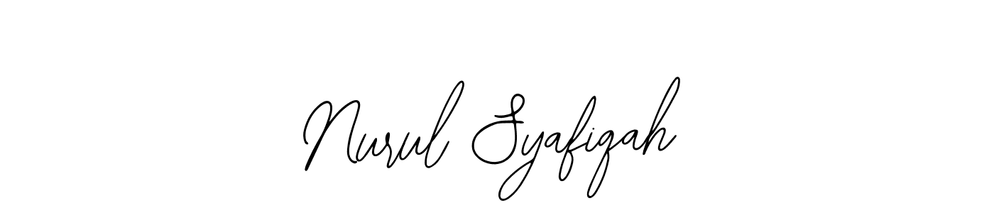 You should practise on your own different ways (Bearetta-2O07w) to write your name (Nurul Syafiqah) in signature. don't let someone else do it for you. Nurul Syafiqah signature style 12 images and pictures png