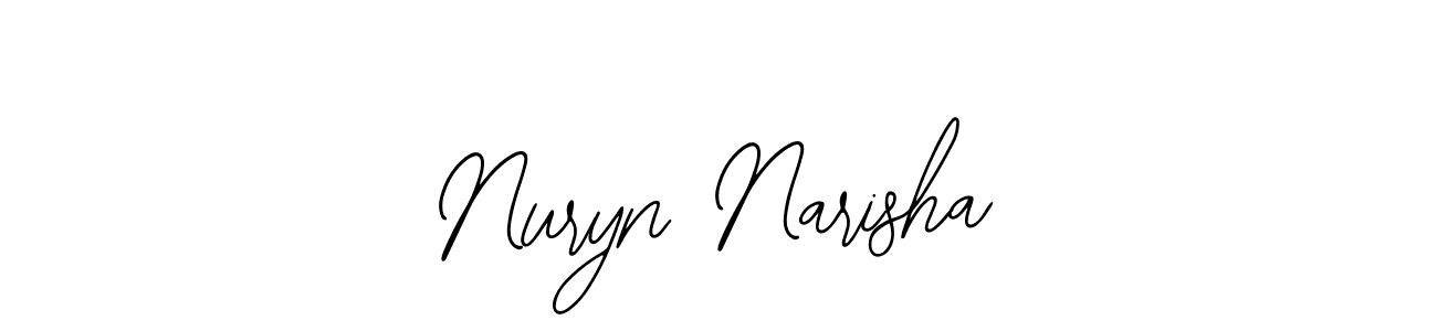 Use a signature maker to create a handwritten signature online. With this signature software, you can design (Bearetta-2O07w) your own signature for name Nuryn Narisha. Nuryn Narisha signature style 12 images and pictures png
