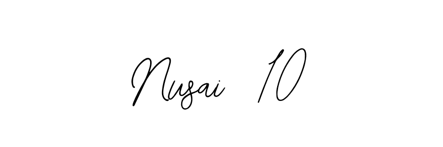 This is the best signature style for the Nusai  10 name. Also you like these signature font (Bearetta-2O07w). Mix name signature. Nusai  10 signature style 12 images and pictures png