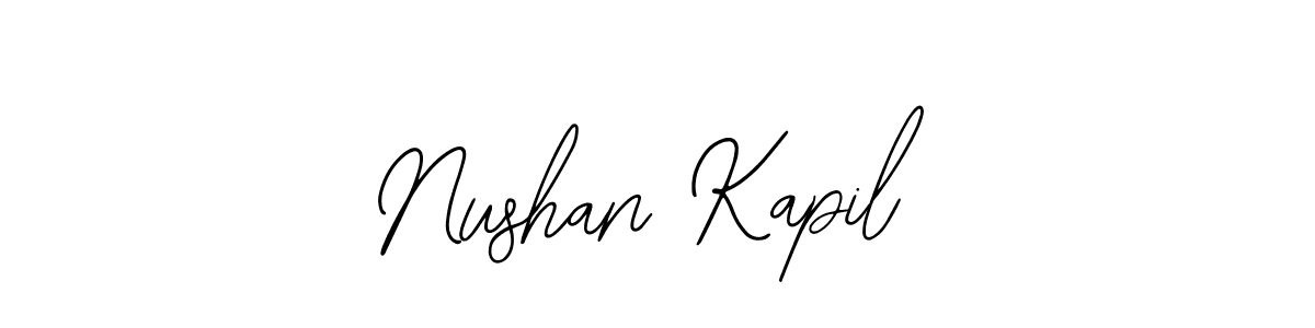 How to make Nushan Kapil name signature. Use Bearetta-2O07w style for creating short signs online. This is the latest handwritten sign. Nushan Kapil signature style 12 images and pictures png