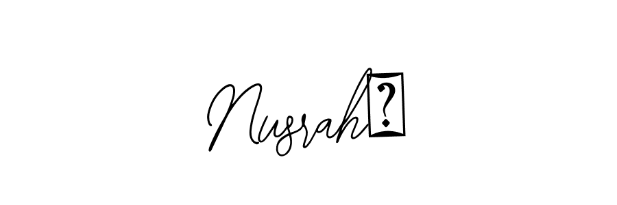 The best way (Bearetta-2O07w) to make a short signature is to pick only two or three words in your name. The name Nusrah❤ include a total of six letters. For converting this name. Nusrah❤ signature style 12 images and pictures png