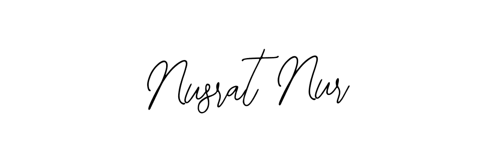 Bearetta-2O07w is a professional signature style that is perfect for those who want to add a touch of class to their signature. It is also a great choice for those who want to make their signature more unique. Get Nusrat Nur name to fancy signature for free. Nusrat Nur signature style 12 images and pictures png