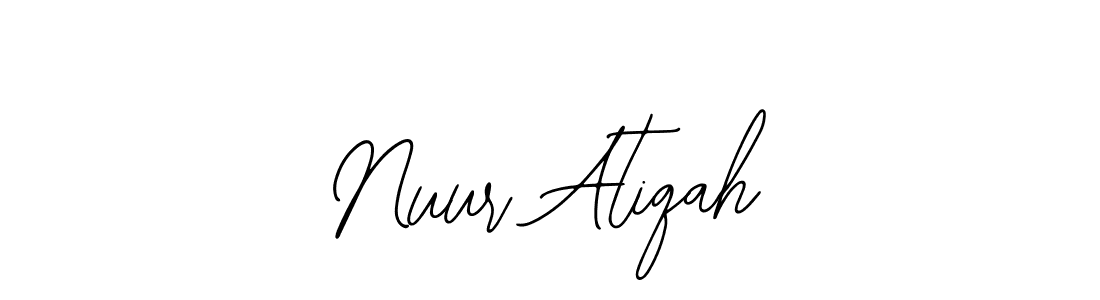 How to make Nuur Atiqah name signature. Use Bearetta-2O07w style for creating short signs online. This is the latest handwritten sign. Nuur Atiqah signature style 12 images and pictures png