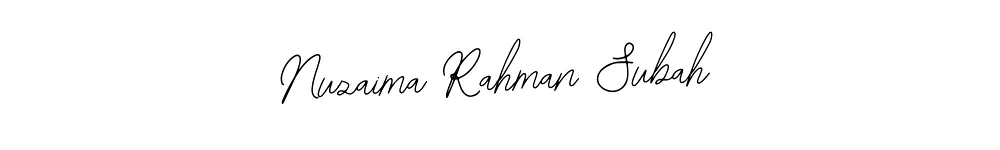 It looks lik you need a new signature style for name Nuzaima Rahman Subah. Design unique handwritten (Bearetta-2O07w) signature with our free signature maker in just a few clicks. Nuzaima Rahman Subah signature style 12 images and pictures png