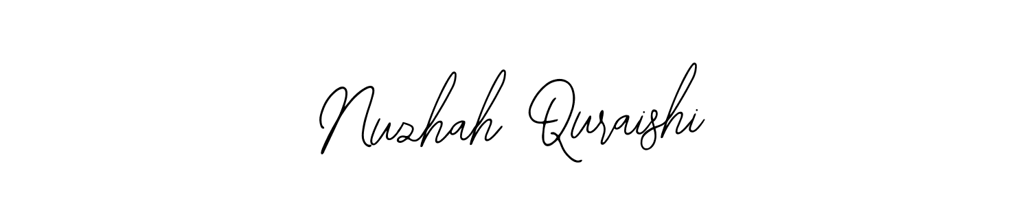 The best way (Bearetta-2O07w) to make a short signature is to pick only two or three words in your name. The name Nuzhah Quraishi include a total of six letters. For converting this name. Nuzhah Quraishi signature style 12 images and pictures png