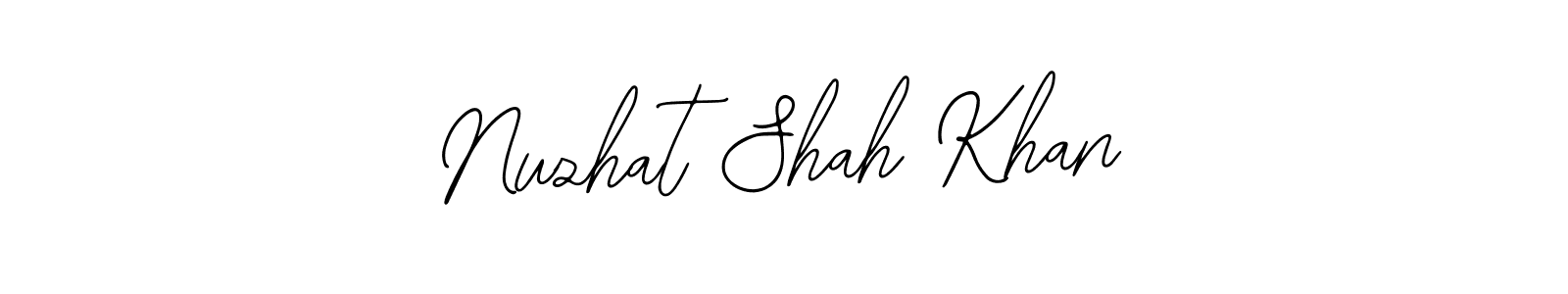 How to make Nuzhat Shah Khan name signature. Use Bearetta-2O07w style for creating short signs online. This is the latest handwritten sign. Nuzhat Shah Khan signature style 12 images and pictures png