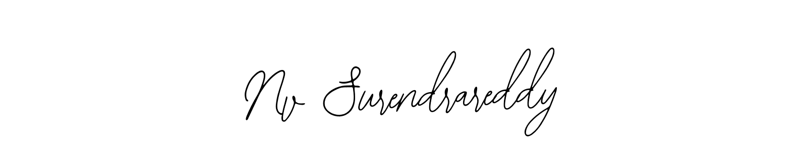 The best way (Bearetta-2O07w) to make a short signature is to pick only two or three words in your name. The name Nv Surendrareddy include a total of six letters. For converting this name. Nv Surendrareddy signature style 12 images and pictures png