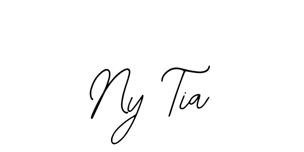 How to make Ny Tia name signature. Use Bearetta-2O07w style for creating short signs online. This is the latest handwritten sign. Ny Tia signature style 12 images and pictures png