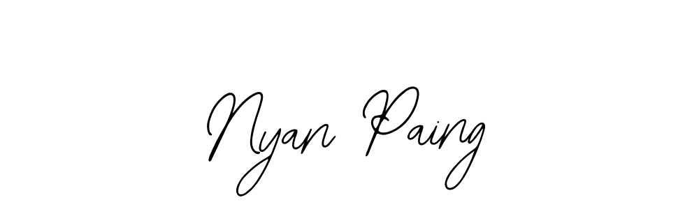 How to make Nyan Paing name signature. Use Bearetta-2O07w style for creating short signs online. This is the latest handwritten sign. Nyan Paing signature style 12 images and pictures png