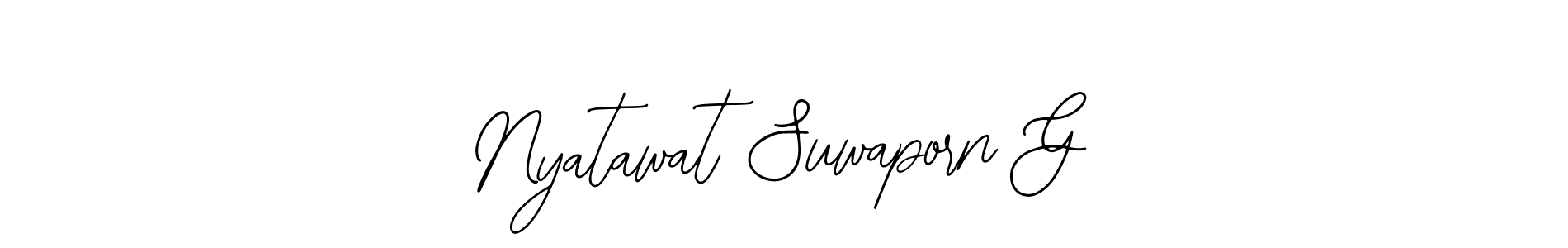 See photos of Nyatawat Suwaporn G official signature by Spectra . Check more albums & portfolios. Read reviews & check more about Bearetta-2O07w font. Nyatawat Suwaporn G signature style 12 images and pictures png