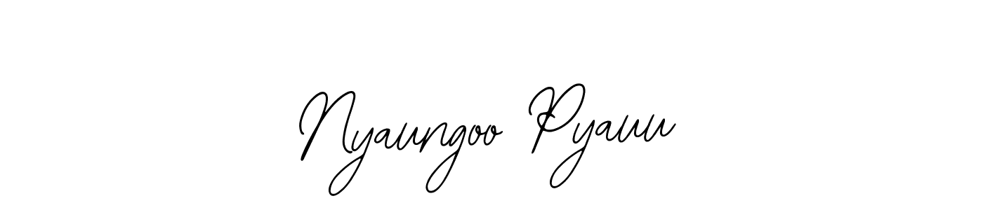 Use a signature maker to create a handwritten signature online. With this signature software, you can design (Bearetta-2O07w) your own signature for name Nyaungoo Pyauu. Nyaungoo Pyauu signature style 12 images and pictures png