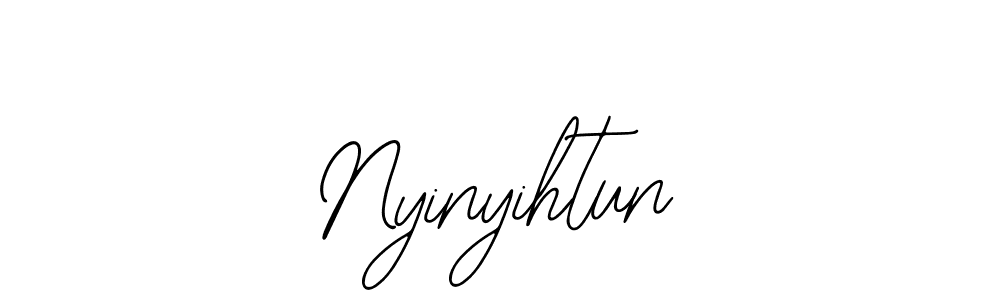 Design your own signature with our free online signature maker. With this signature software, you can create a handwritten (Bearetta-2O07w) signature for name Nyinyihtun. Nyinyihtun signature style 12 images and pictures png