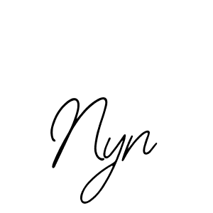 How to make Nyn name signature. Use Bearetta-2O07w style for creating short signs online. This is the latest handwritten sign. Nyn signature style 12 images and pictures png