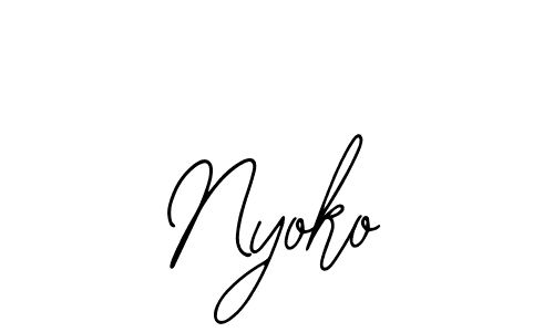 How to make Nyoko name signature. Use Bearetta-2O07w style for creating short signs online. This is the latest handwritten sign. Nyoko signature style 12 images and pictures png