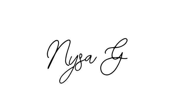 You should practise on your own different ways (Bearetta-2O07w) to write your name (Nysa G) in signature. don't let someone else do it for you. Nysa G signature style 12 images and pictures png