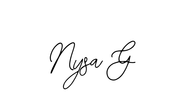 Make a beautiful signature design for name Nysa G. With this signature (Bearetta-2O07w) style, you can create a handwritten signature for free. Nysa G signature style 12 images and pictures png