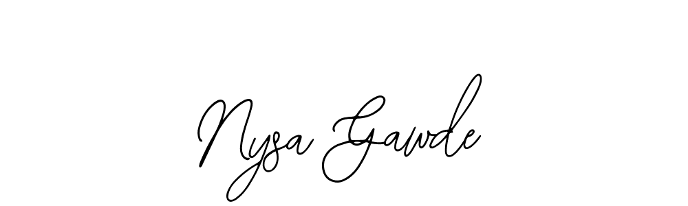 Also You can easily find your signature by using the search form. We will create Nysa Gawde name handwritten signature images for you free of cost using Bearetta-2O07w sign style. Nysa Gawde signature style 12 images and pictures png