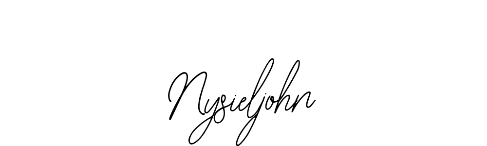 You should practise on your own different ways (Bearetta-2O07w) to write your name (Nysieljohn) in signature. don't let someone else do it for you. Nysieljohn signature style 12 images and pictures png