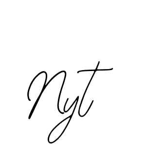 Design your own signature with our free online signature maker. With this signature software, you can create a handwritten (Bearetta-2O07w) signature for name Nyt. Nyt signature style 12 images and pictures png