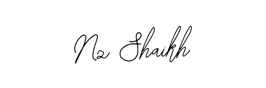 How to make Nz Shaikh name signature. Use Bearetta-2O07w style for creating short signs online. This is the latest handwritten sign. Nz Shaikh signature style 12 images and pictures png