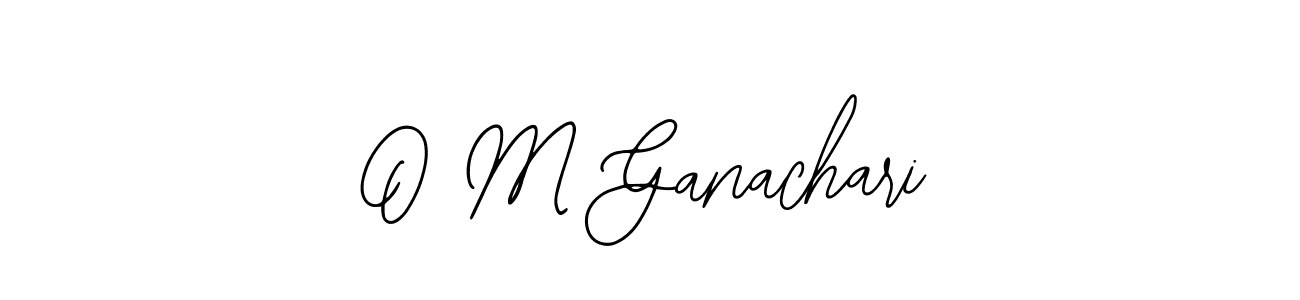 if you are searching for the best signature style for your name O M Ganachari. so please give up your signature search. here we have designed multiple signature styles  using Bearetta-2O07w. O M Ganachari signature style 12 images and pictures png
