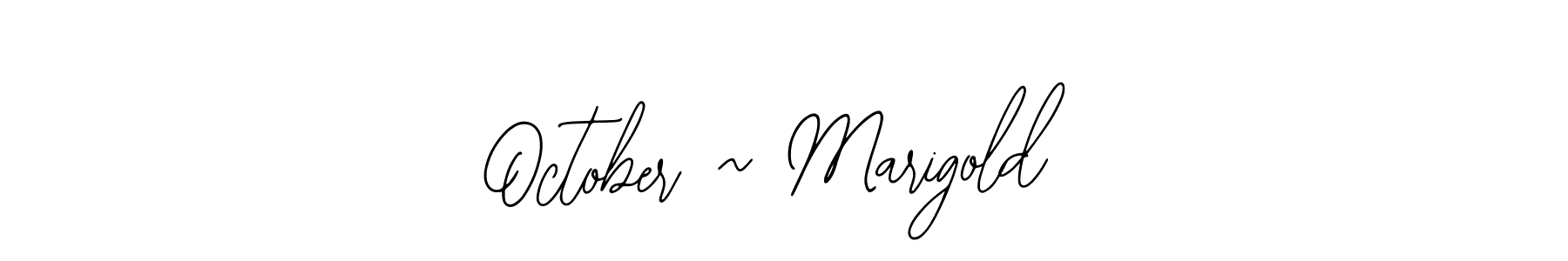 Use a signature maker to create a handwritten signature online. With this signature software, you can design (Bearetta-2O07w) your own signature for name October ~ Marigold. October ~ Marigold signature style 12 images and pictures png