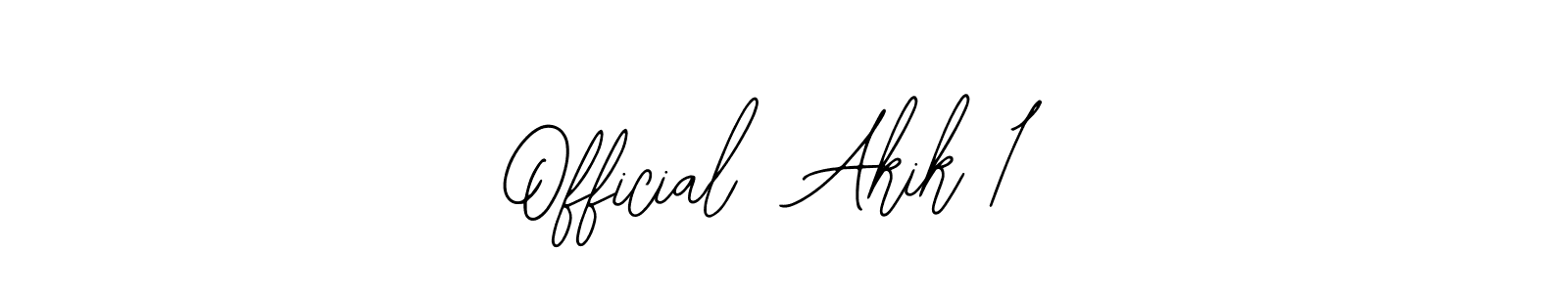 How to make Official  Akik 1 name signature. Use Bearetta-2O07w style for creating short signs online. This is the latest handwritten sign. Official  Akik 1 signature style 12 images and pictures png