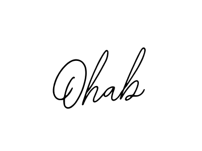 How to make Ohab name signature. Use Bearetta-2O07w style for creating short signs online. This is the latest handwritten sign. Ohab signature style 12 images and pictures png