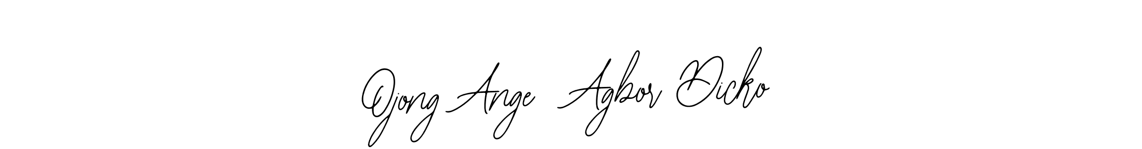 The best way (Bearetta-2O07w) to make a short signature is to pick only two or three words in your name. The name Ojong Ange  Agbor Dicko include a total of six letters. For converting this name. Ojong Ange  Agbor Dicko signature style 12 images and pictures png