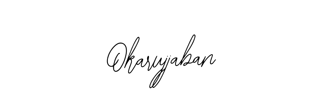 if you are searching for the best signature style for your name Okarujjaban. so please give up your signature search. here we have designed multiple signature styles  using Bearetta-2O07w. Okarujjaban signature style 12 images and pictures png