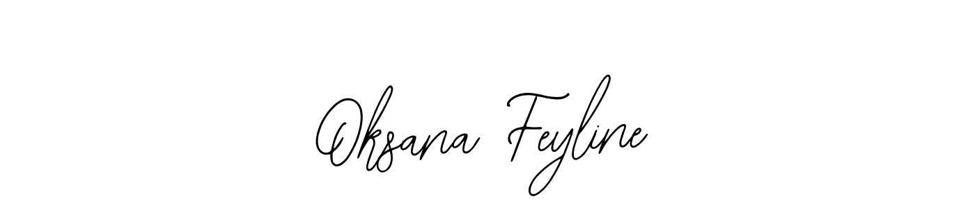 How to make Oksana Feyline name signature. Use Bearetta-2O07w style for creating short signs online. This is the latest handwritten sign. Oksana Feyline signature style 12 images and pictures png