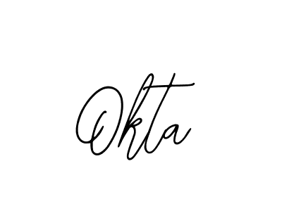 Use a signature maker to create a handwritten signature online. With this signature software, you can design (Bearetta-2O07w) your own signature for name Okta. Okta signature style 12 images and pictures png