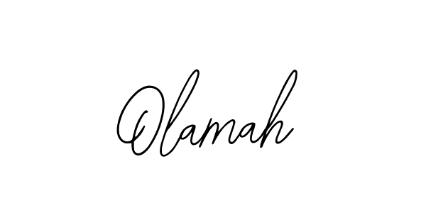 Design your own signature with our free online signature maker. With this signature software, you can create a handwritten (Bearetta-2O07w) signature for name Olamah. Olamah signature style 12 images and pictures png