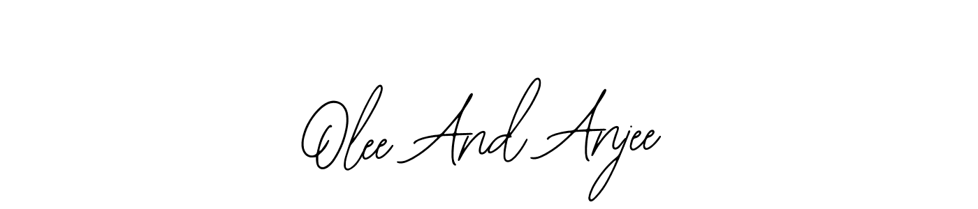 How to make Olee And Anjee name signature. Use Bearetta-2O07w style for creating short signs online. This is the latest handwritten sign. Olee And Anjee signature style 12 images and pictures png