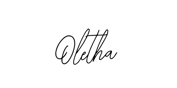 Design your own signature with our free online signature maker. With this signature software, you can create a handwritten (Bearetta-2O07w) signature for name Oletha. Oletha signature style 12 images and pictures png