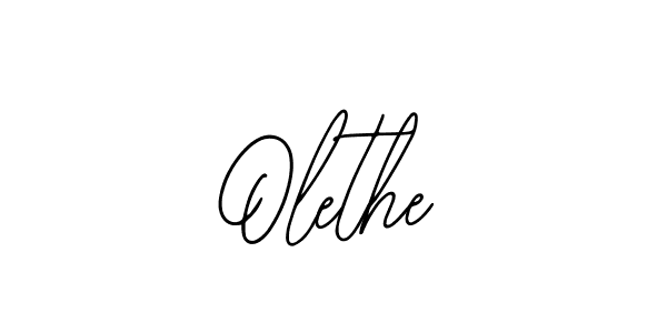 How to make Olethe name signature. Use Bearetta-2O07w style for creating short signs online. This is the latest handwritten sign. Olethe signature style 12 images and pictures png