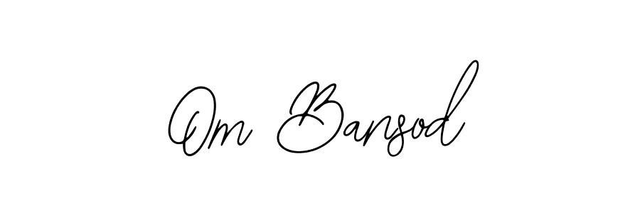 How to make Om Bansod name signature. Use Bearetta-2O07w style for creating short signs online. This is the latest handwritten sign. Om Bansod signature style 12 images and pictures png