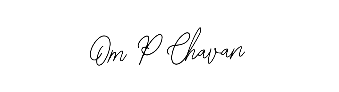 How to make Om P Chavan name signature. Use Bearetta-2O07w style for creating short signs online. This is the latest handwritten sign. Om P Chavan signature style 12 images and pictures png