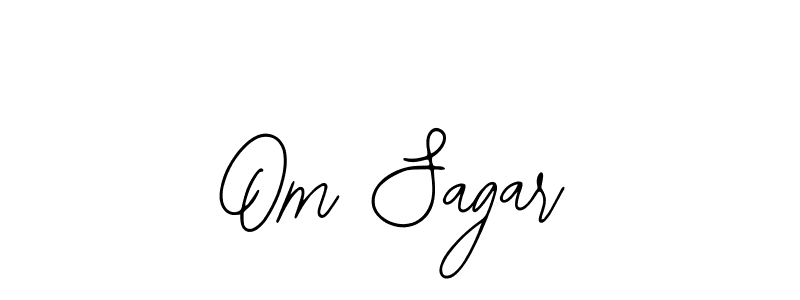 How to make Om Sagar name signature. Use Bearetta-2O07w style for creating short signs online. This is the latest handwritten sign. Om Sagar signature style 12 images and pictures png