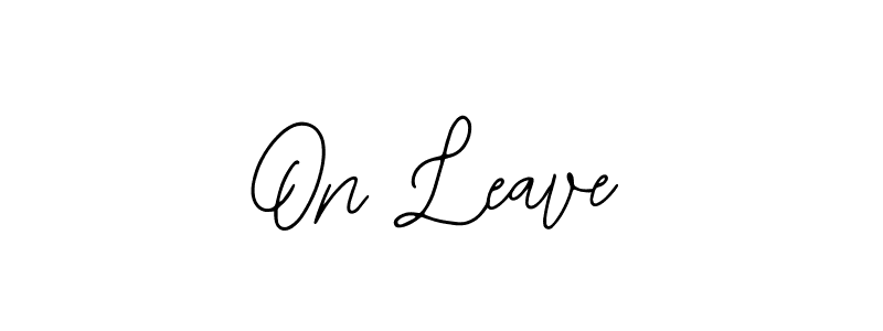 Use a signature maker to create a handwritten signature online. With this signature software, you can design (Bearetta-2O07w) your own signature for name On Leave. On Leave signature style 12 images and pictures png