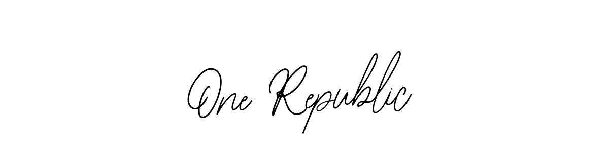 Also You can easily find your signature by using the search form. We will create One Republic name handwritten signature images for you free of cost using Bearetta-2O07w sign style. One Republic signature style 12 images and pictures png