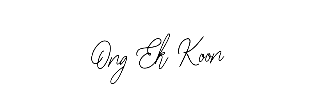 How to make Ong Ek Koon name signature. Use Bearetta-2O07w style for creating short signs online. This is the latest handwritten sign. Ong Ek Koon signature style 12 images and pictures png
