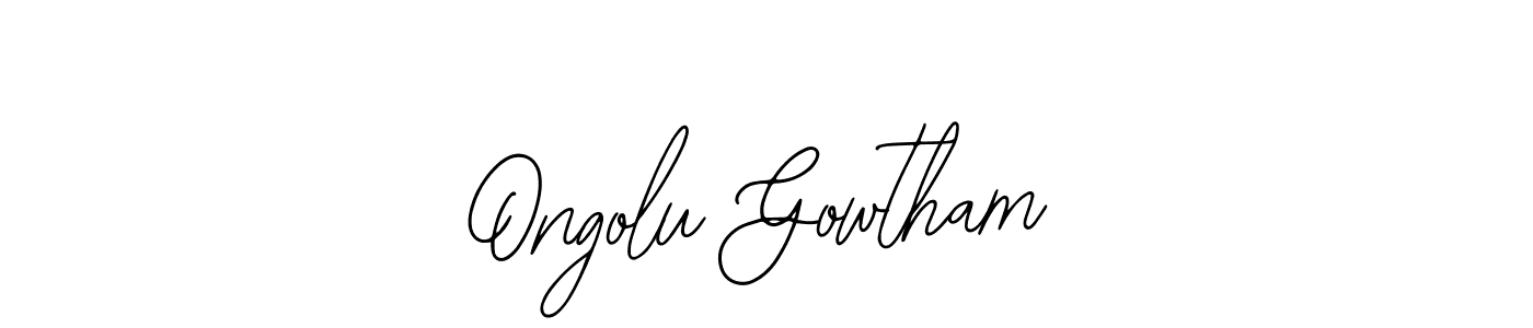 Design your own signature with our free online signature maker. With this signature software, you can create a handwritten (Bearetta-2O07w) signature for name Ongolu Gowtham. Ongolu Gowtham signature style 12 images and pictures png