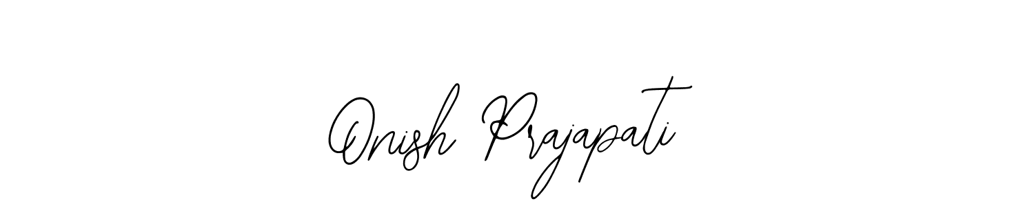 How to make Onish Prajapati name signature. Use Bearetta-2O07w style for creating short signs online. This is the latest handwritten sign. Onish Prajapati signature style 12 images and pictures png