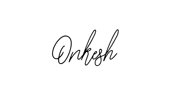 How to make Onkesh name signature. Use Bearetta-2O07w style for creating short signs online. This is the latest handwritten sign. Onkesh signature style 12 images and pictures png