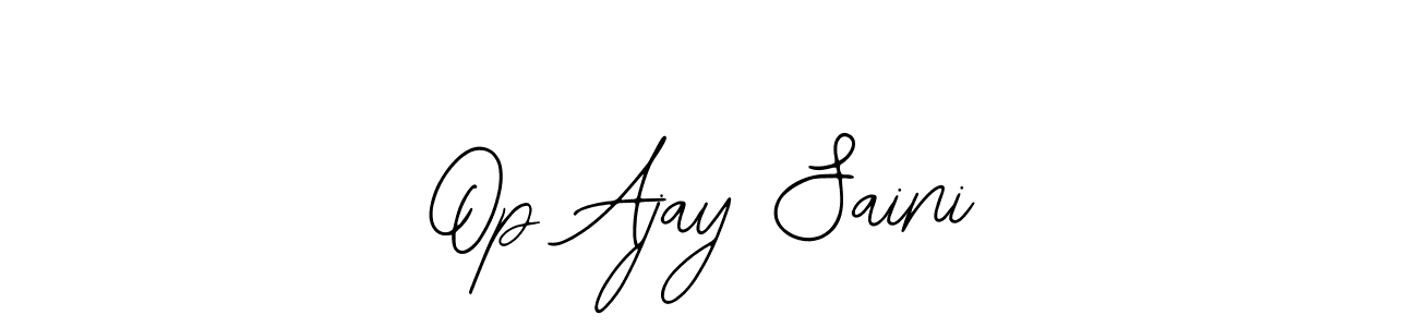 The best way (Bearetta-2O07w) to make a short signature is to pick only two or three words in your name. The name Op Ajay Saini include a total of six letters. For converting this name. Op Ajay Saini signature style 12 images and pictures png