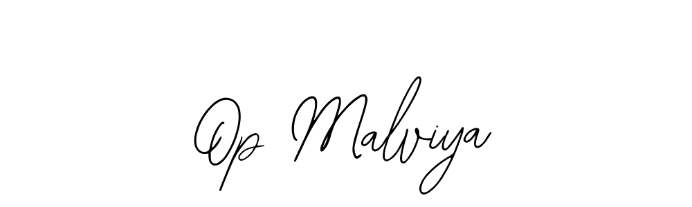Use a signature maker to create a handwritten signature online. With this signature software, you can design (Bearetta-2O07w) your own signature for name Op Malviya. Op Malviya signature style 12 images and pictures png